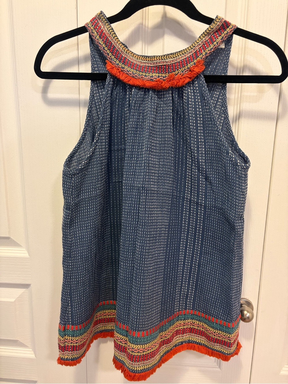 Anthro brand THML embroidered halter top - EUC Med